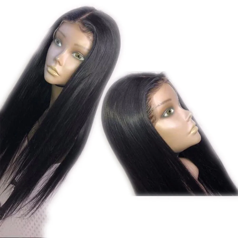 

Deep Part Long Straight Hair Lace Front Wig Natural Hairline Heat Resistant Synthetic Wigs With Baby Hair