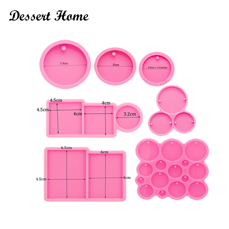 

DY0080 Glossy Different sizes Circle and Square Mold, Semicircle Round Resin Crafting Mold with Epoxy Art Diy, Chocolate Cake, Pink