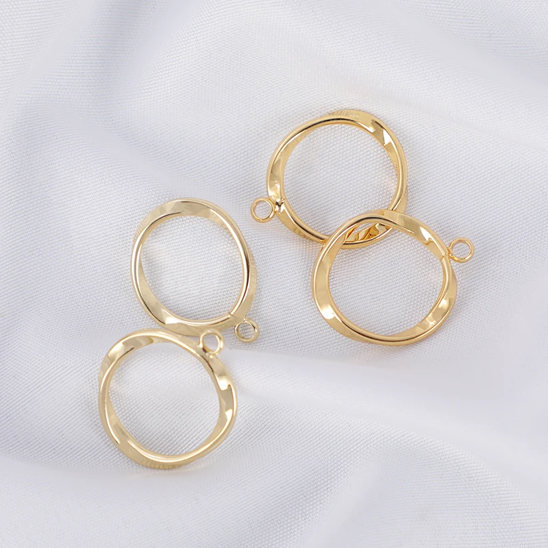 

Mens diamond charms Simple style 18K gold plated copper smooth surface necklace pendants special-shaped eardrop