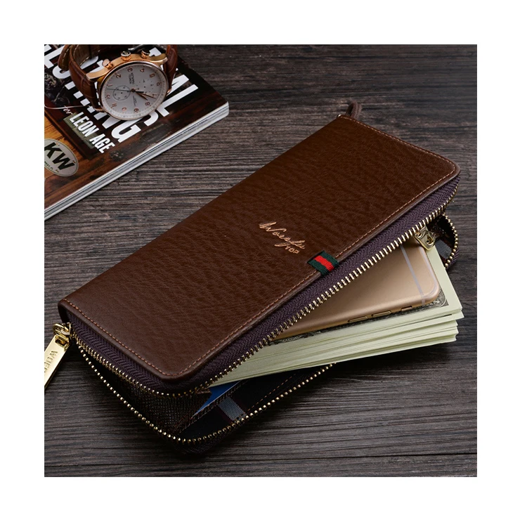 

YS-W093 Manufacturer high quality luxury pu leather letter mobile hand purse passport clutch long wallet for men