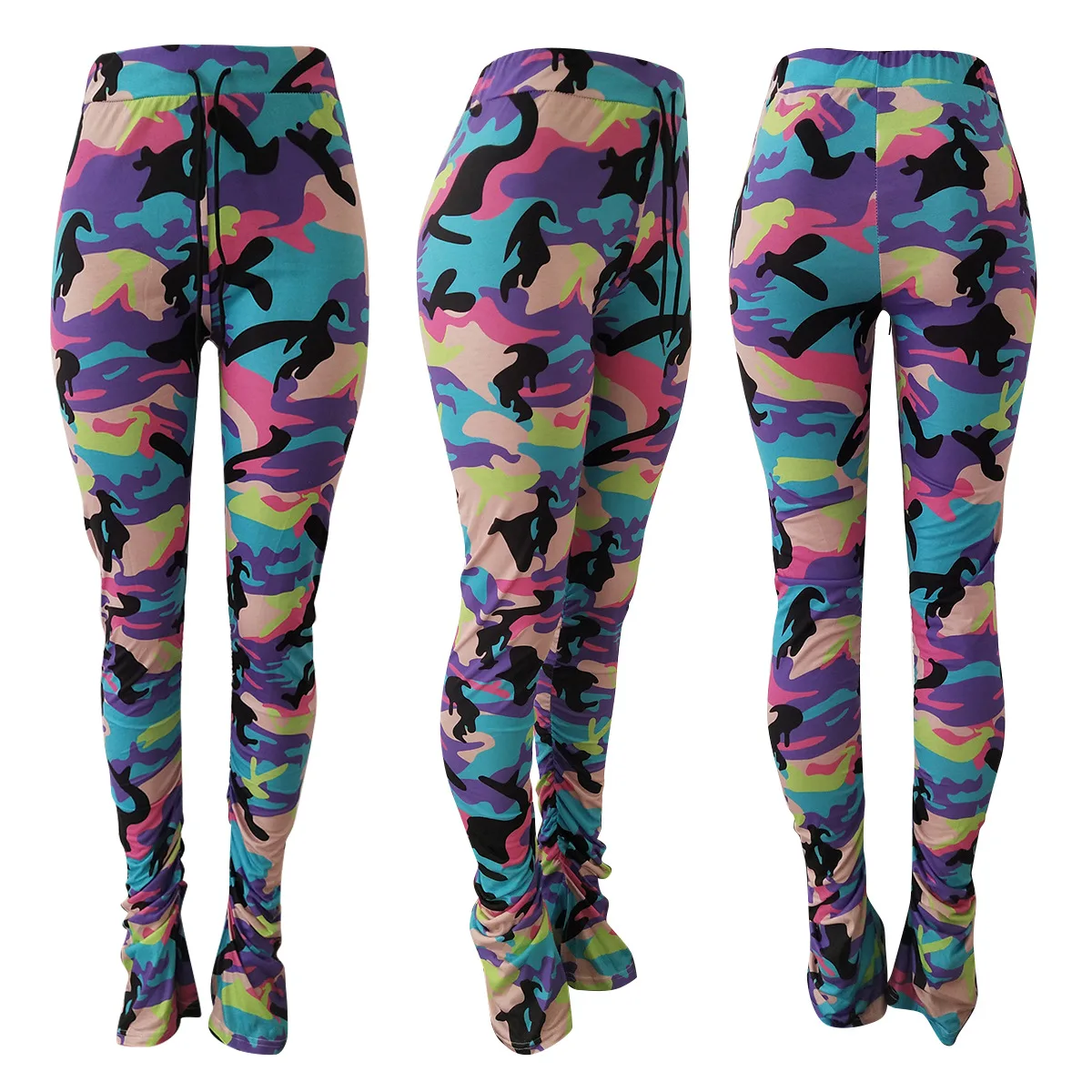 

Vetement Pour Femme Musulmane Fat Women Clothing Plus Size Stacked Pants Sexy Sport Clothing Camouflage Pants