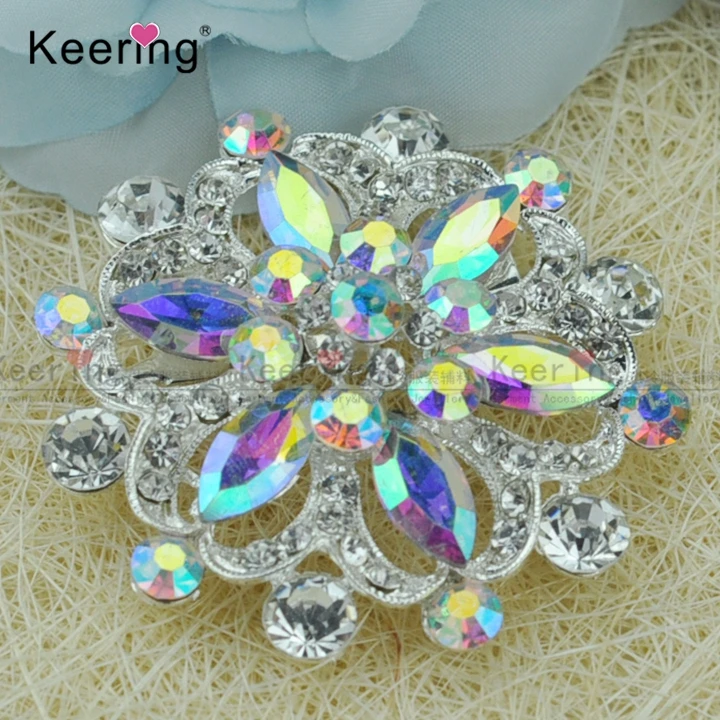 

Fashion AB Stone Colorful Women Rhinestone Fringe Crystal Brooch for Party WBR-1727