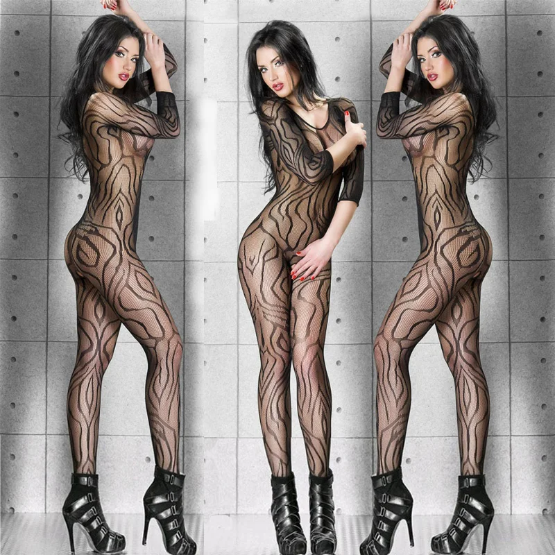 

ST048 Black Red Underwear Erotic Bodysuit crotchless lingerie bodystocking Lingerie Women, Black white red