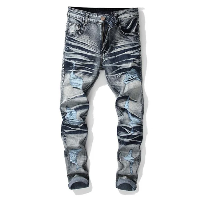 

2021 Men's Jeans Ripped Denim Jeans Exclusively High Quality Trousers New Design Hotsale OEM