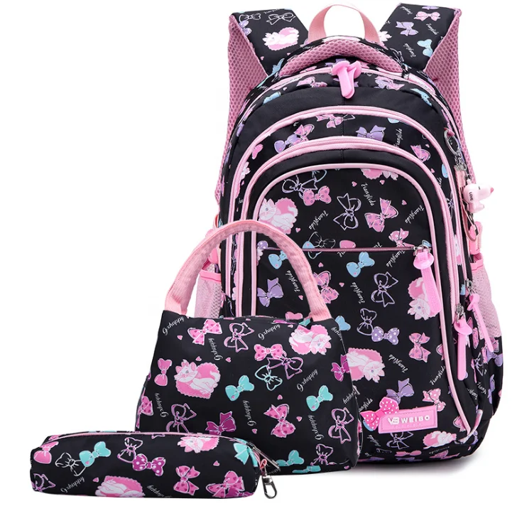 

3Pcs in 1 kids children school bags set primary students backpack with pen pouch bookbags and lunch set for girls, 6 colors