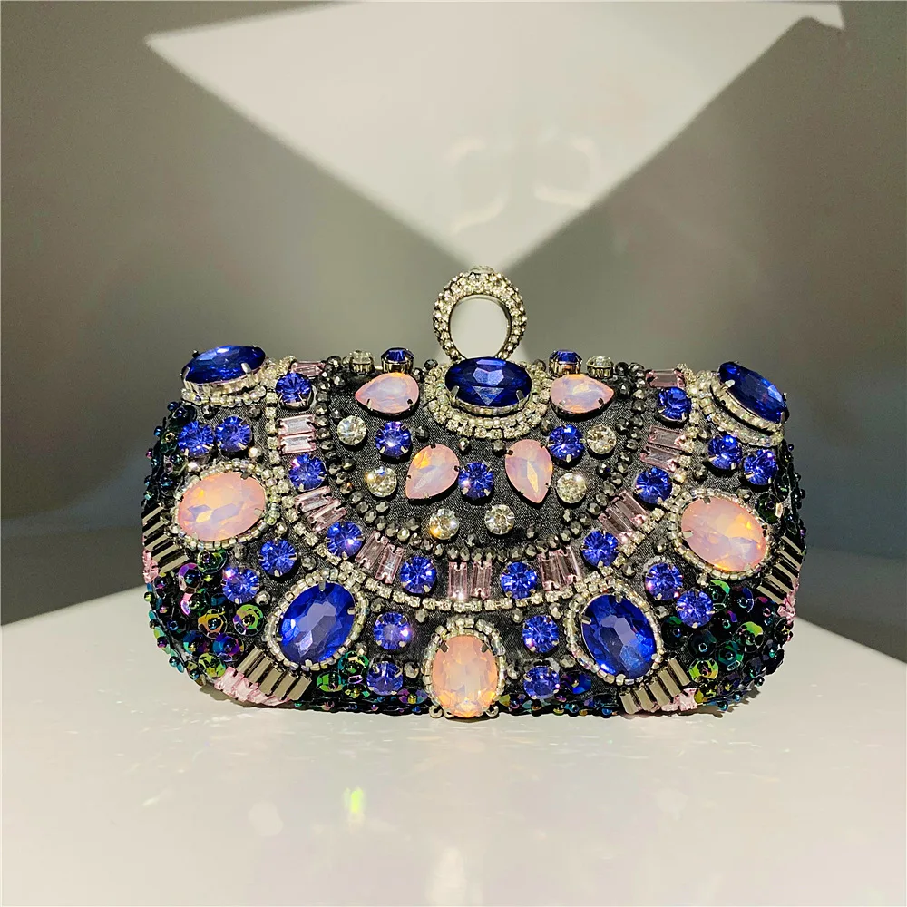 

Handmade Bag Rhinestone Dinner Clutch Bag Luxury Fashion Evening Bags Diamond Rhinestone Wedding Clutch Women's Purse, Customized color