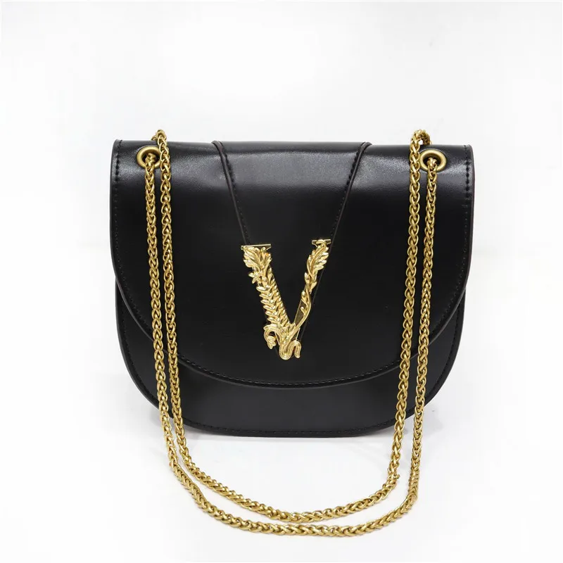 

2021 Semicircle Metal V Chain Shoulder Messenger Bags Famous Designer High Quality Women Purse and Handbags Louis Bag Louis Bags