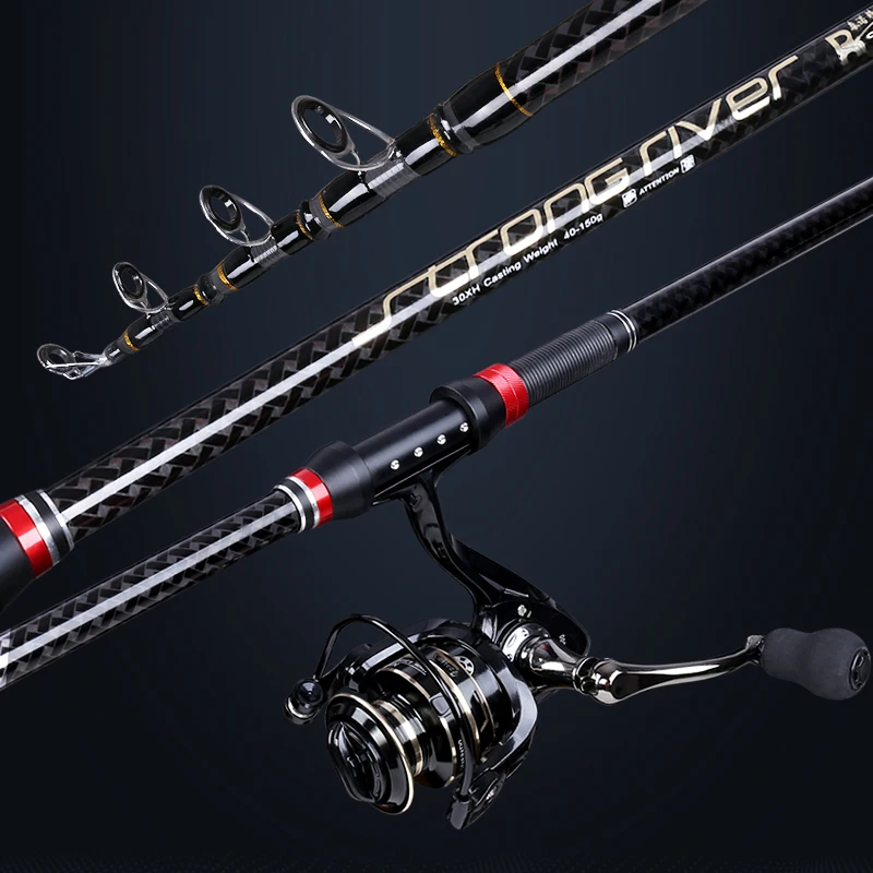 

Sea pole Super Light Sections Telescopic Long Handle Carbon Fiber Rod fishing rod fishing products, Black