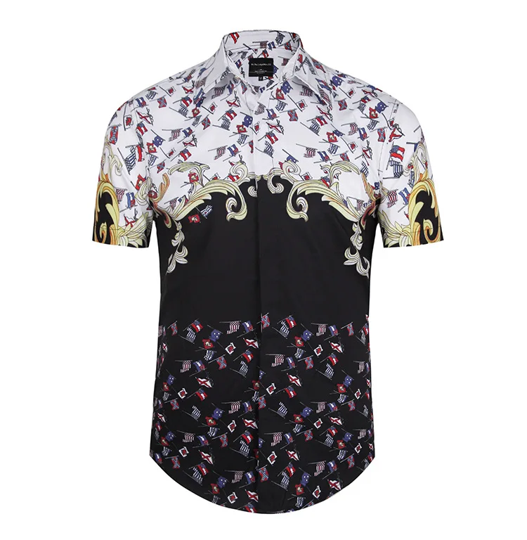 

B34721A 2020 Ready to ship summer fashion digital print hot sale man shirt