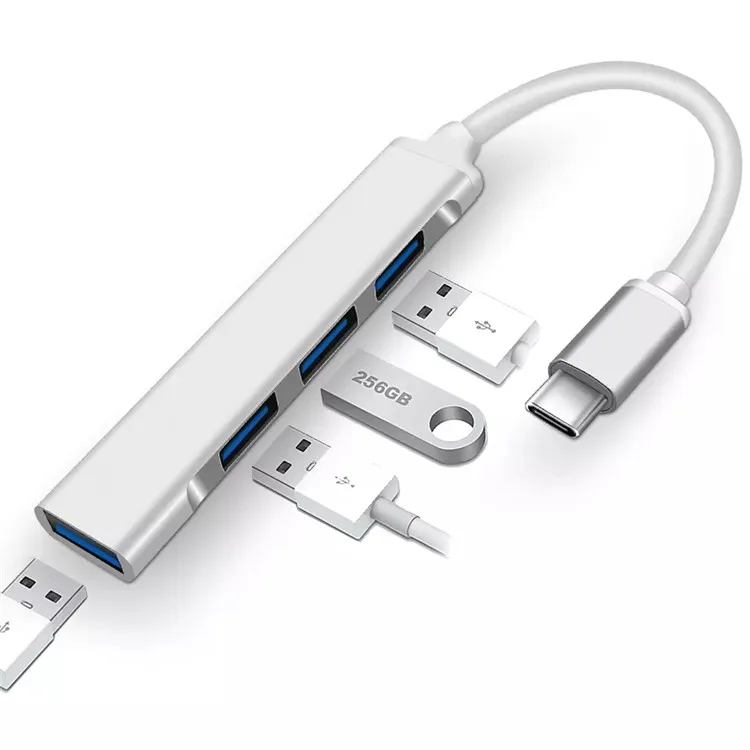 

4 in 1 Aluminium Alloy USB Hub USB 3.0 Mini Type-c USB C HUB Extender Adapter Docking Station For Computer Accessories
