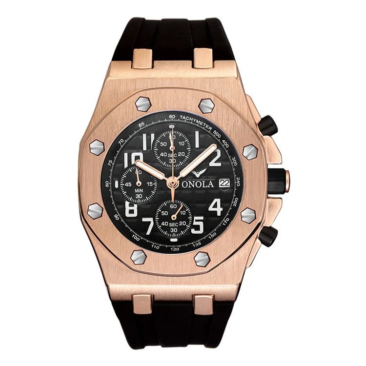 

ONOLA 6805 Luxury Brand Fashion Sports Military Men's Watches Wristwatch Cock Metal Waterproof Multifunctional Quartz Watches