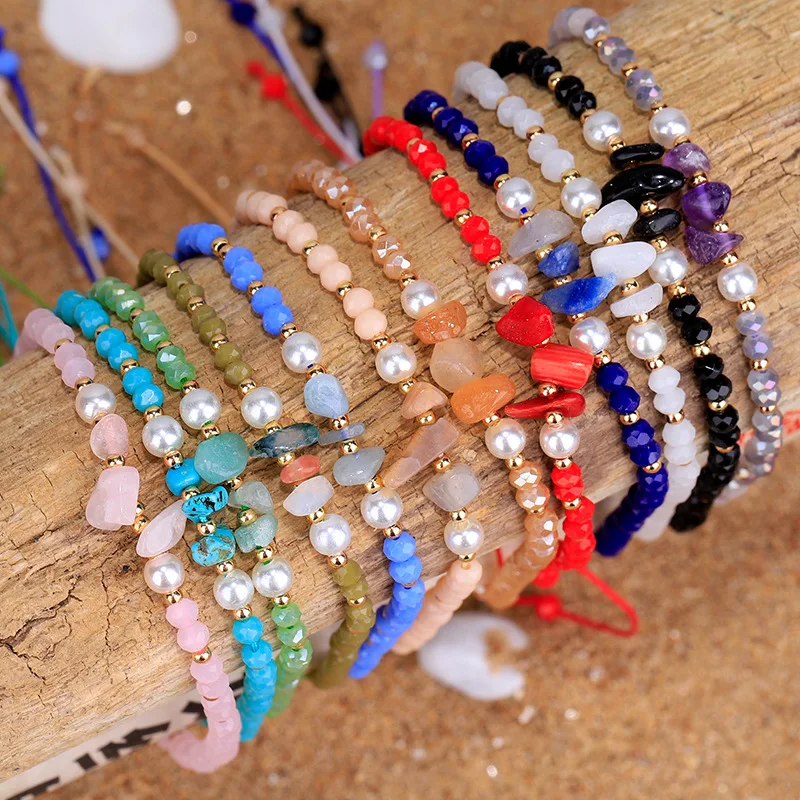 2023 New Crystal Bead Beaded Bracelet Handmade Woven Natural stone Bracelets For Women Jewelry