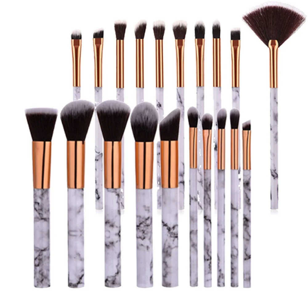 

Professnial Women Makeup Brushes Extremely Soft Makeup Brush Set 10pcs Foundation Powder Brush Marble Make Up Tools