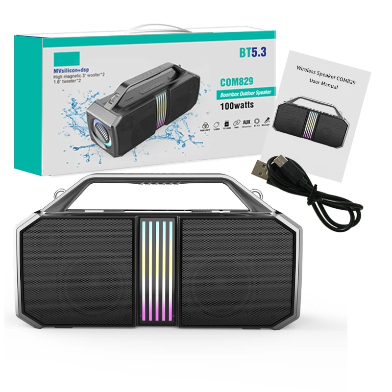 Comencn Outdoor-Bluetooth-Lautsprecher, 100 W, wasserfest