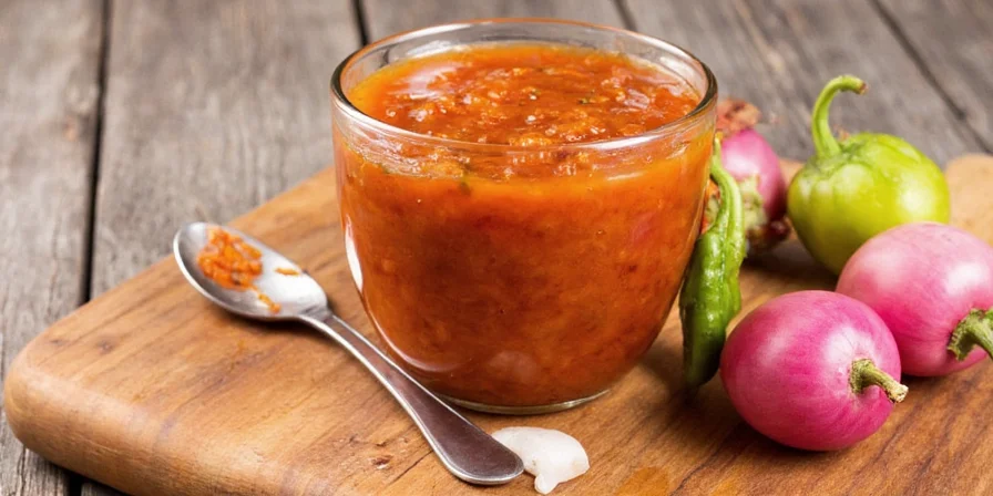 Making BBQ glaze with old relish