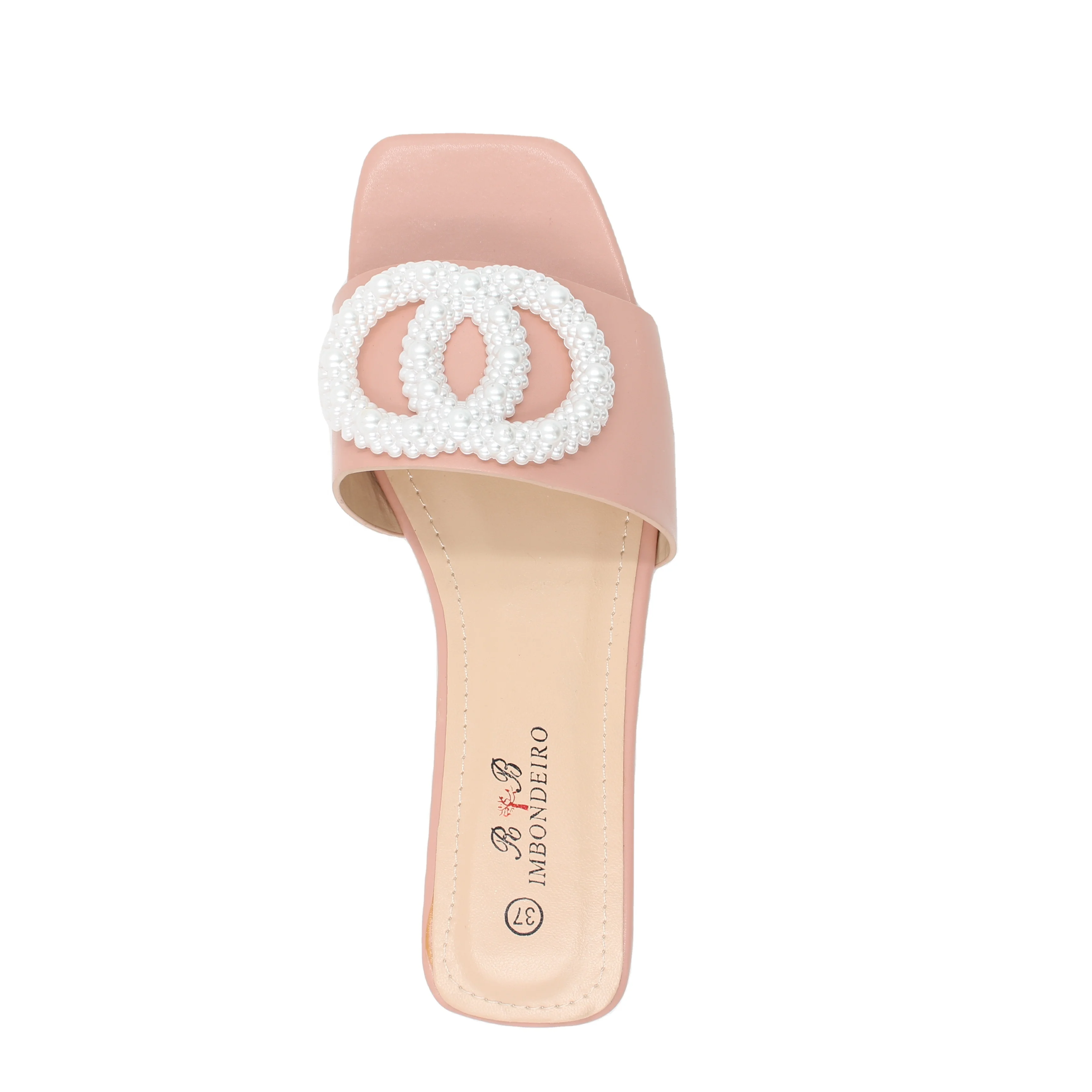 

Wholesale fashion best-selling supplier pearl logo durable designer flat ladies footwear latest sandals shoes, Customized color