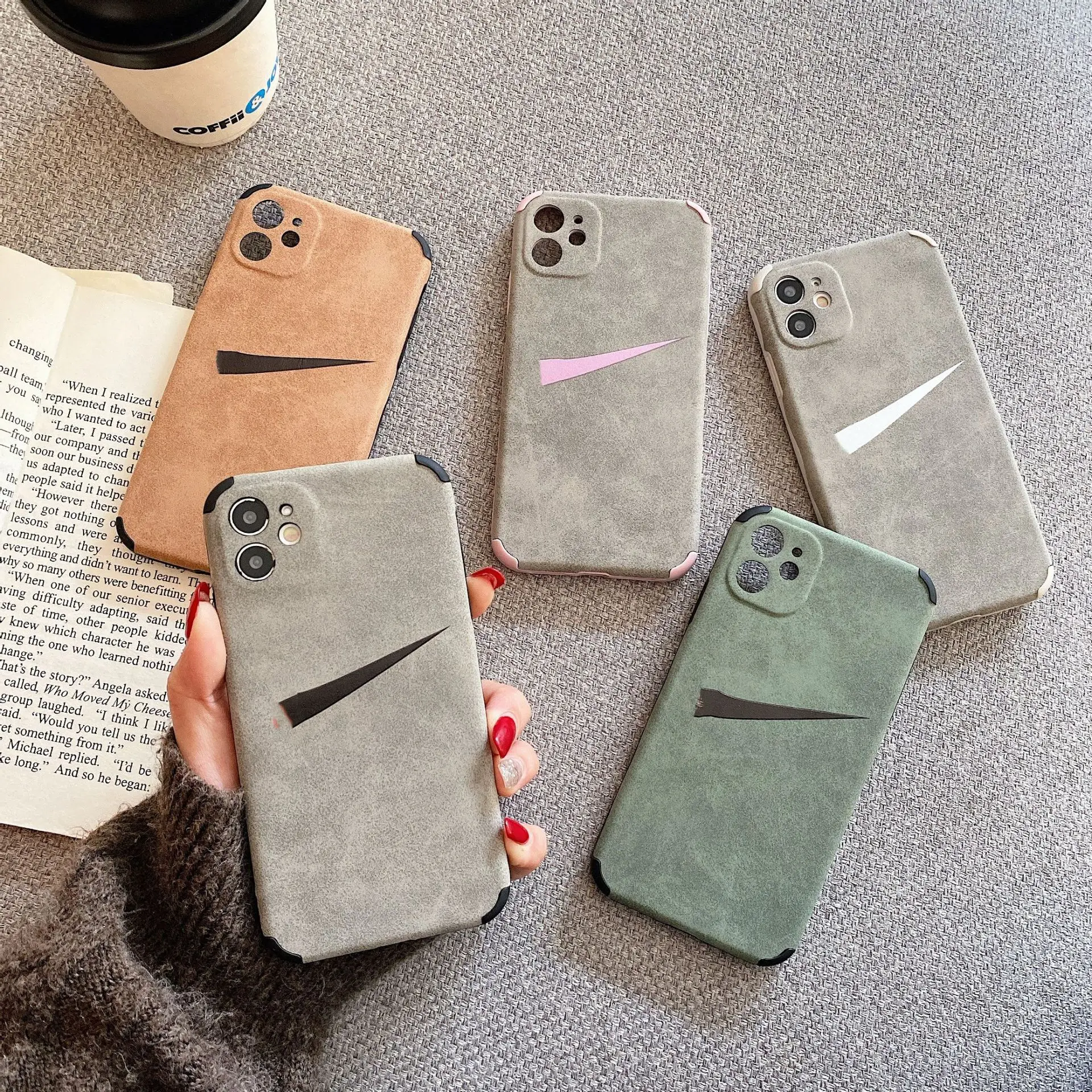 

2021 Hot Sell Brand shockproof back cover phone cases for iPhone 11 12 Pro soft TPU suede phone bags & cases, Picture