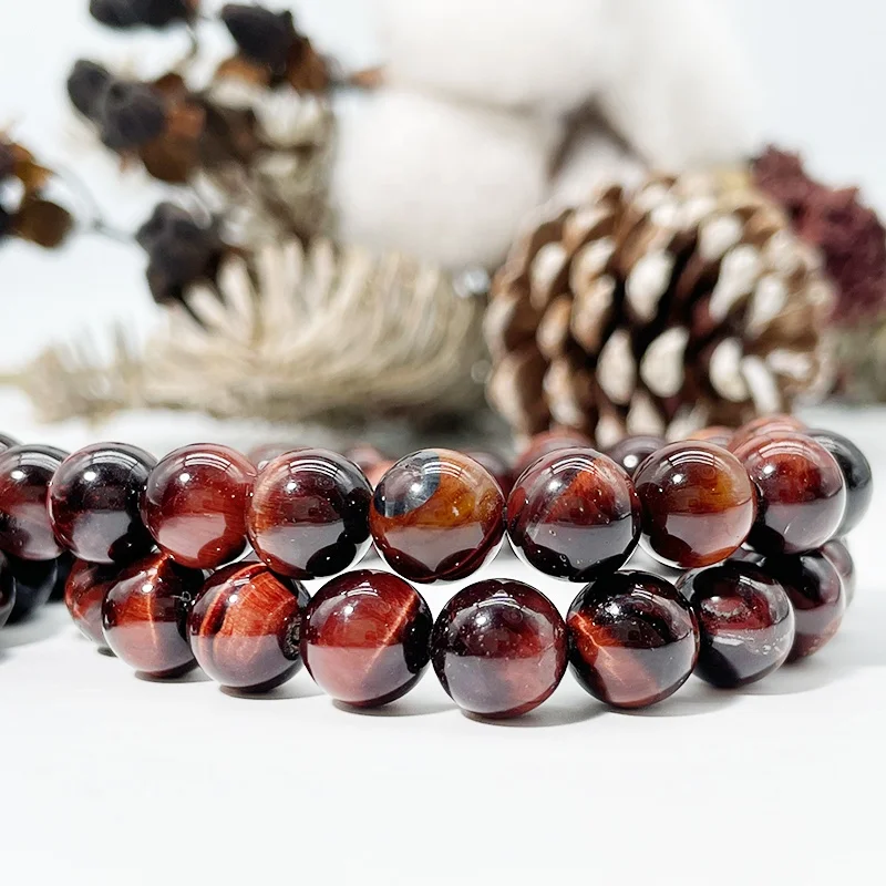 

Natural Well Polished Gemstone Round Loose Beads AA Red Tiger Eye Energy Stone Beaded For Jewelry Making Bracelet Necklace