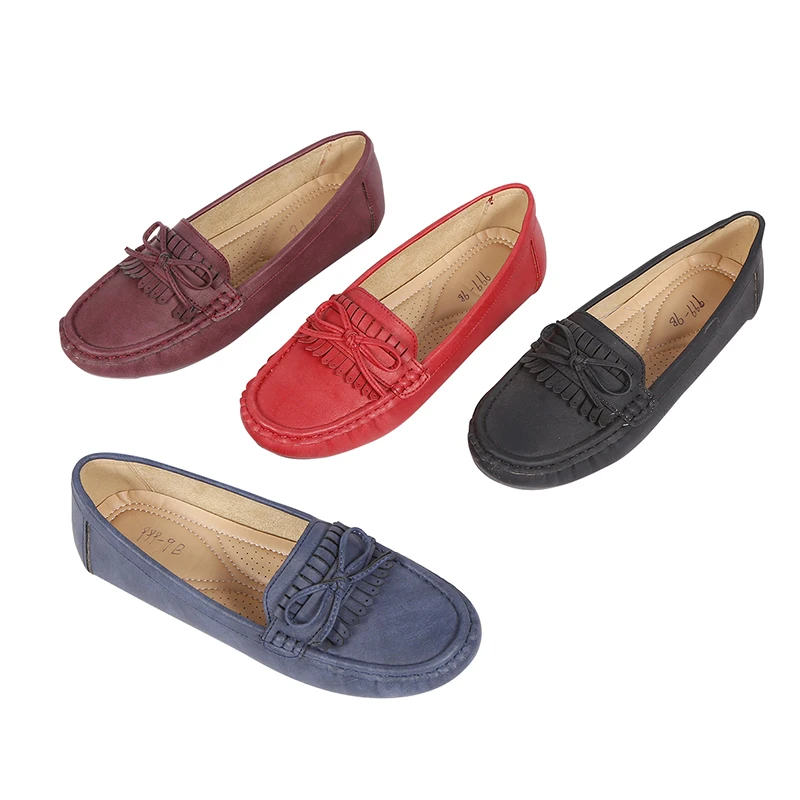 

European Size 36-42 Newest OEM Quality Custom Promotional Lightweight Pu Leather Flat Shoes For Female, Picture color