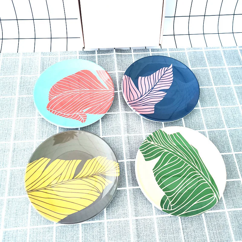 

Hot selling colorful plant pattern Chinese dinner plate, As picture