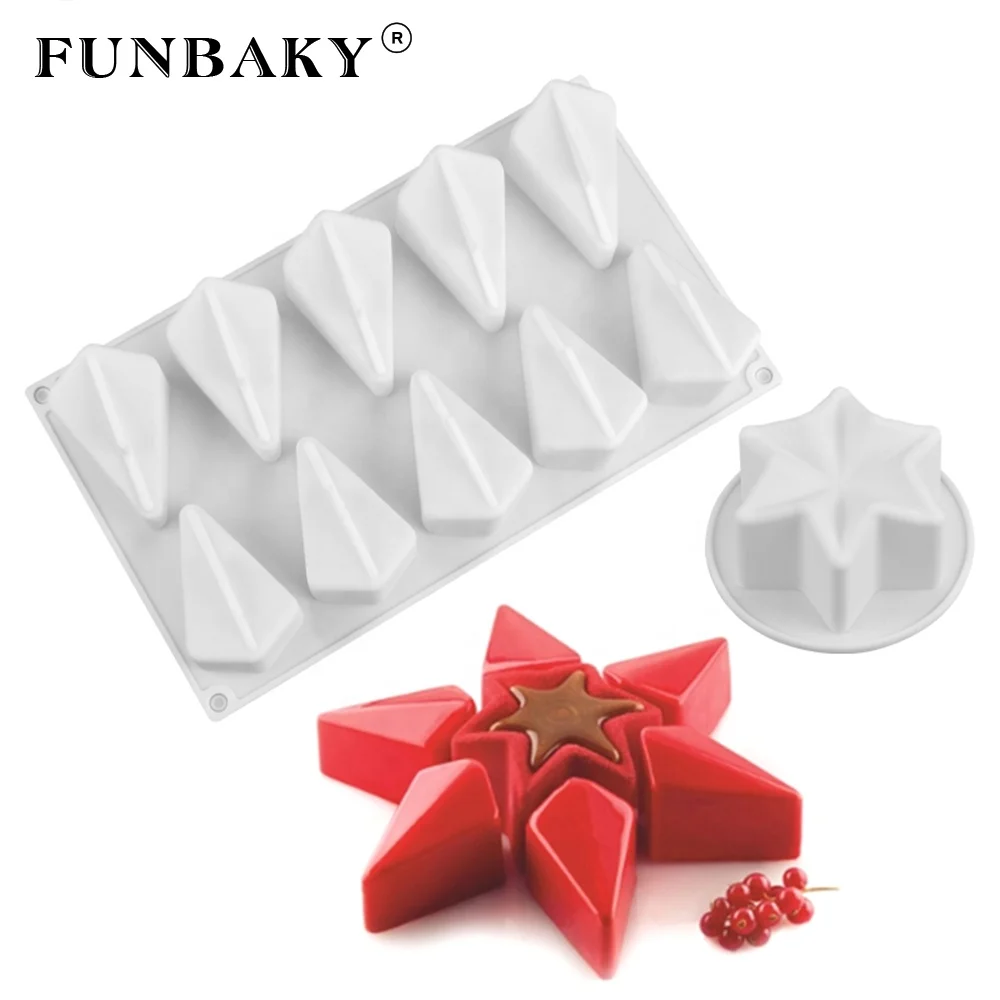 

FUNBAKY Mousse cake silicone mold hexagram shape cake silicone mold cake decorating tools star making household, Customized color