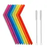 Promotional Silicone Straws Drinking Straw Silicone Reusable Straws With Brush