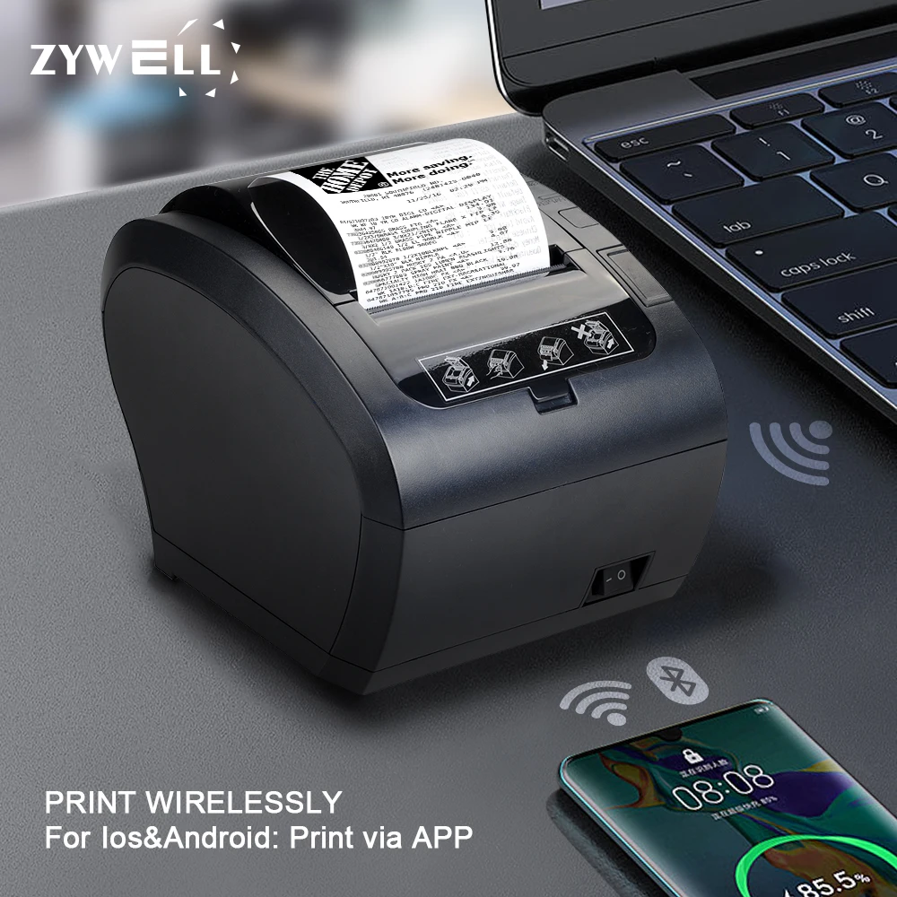 

OEM Thermal Bill Printer ZYWELL Imprimante Thermique 80mm Bluetooth Receipt Ticket Printer