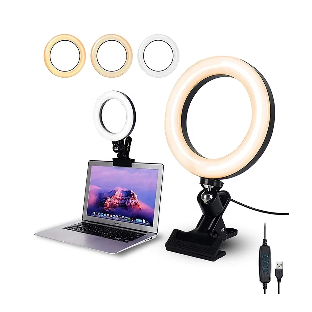 

6 8 10 Inch Tiktok Usb Photo Studio Camera Selfie Fill Video computer Conference Lighting Kit Zoom Led Ring Light with clip