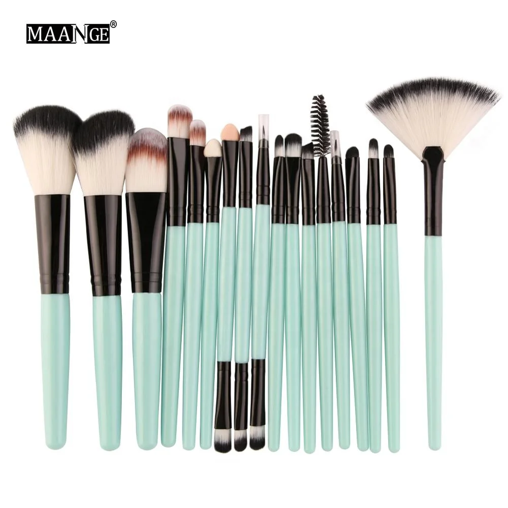 

In Stock 18 pcs Makeup Brush Set Plastic Handle Personal Face Makeup Cosmetics Brushes