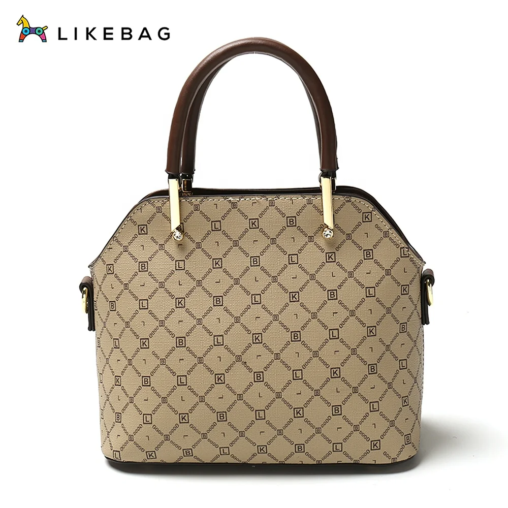 

LIKEBAG Classic Style Print Shell Shape Design Medium Top-Handle Bag for Women