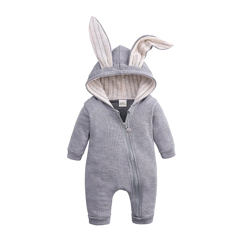 

Briantex 2021 Wholesale Knitted Spring cheap Newborn Baby Clothes Long Sleeve Jumpsuit Rabbit ear Hooded baby Clothes Romper Wi, White, gray, blue, pink, apricot