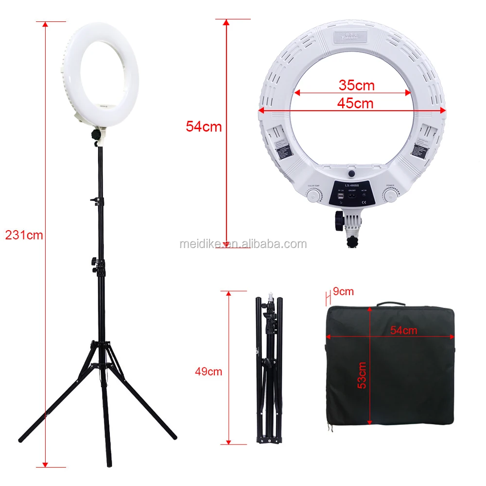 Tik tok video ring light 18 inch with foldable tripod stand for selfie LX-480S