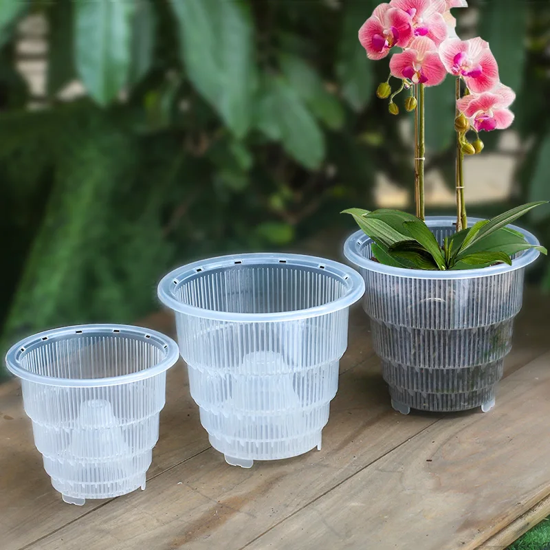 

12 cm Clear orchid pot plastic pot planter liner for orchids hot selling