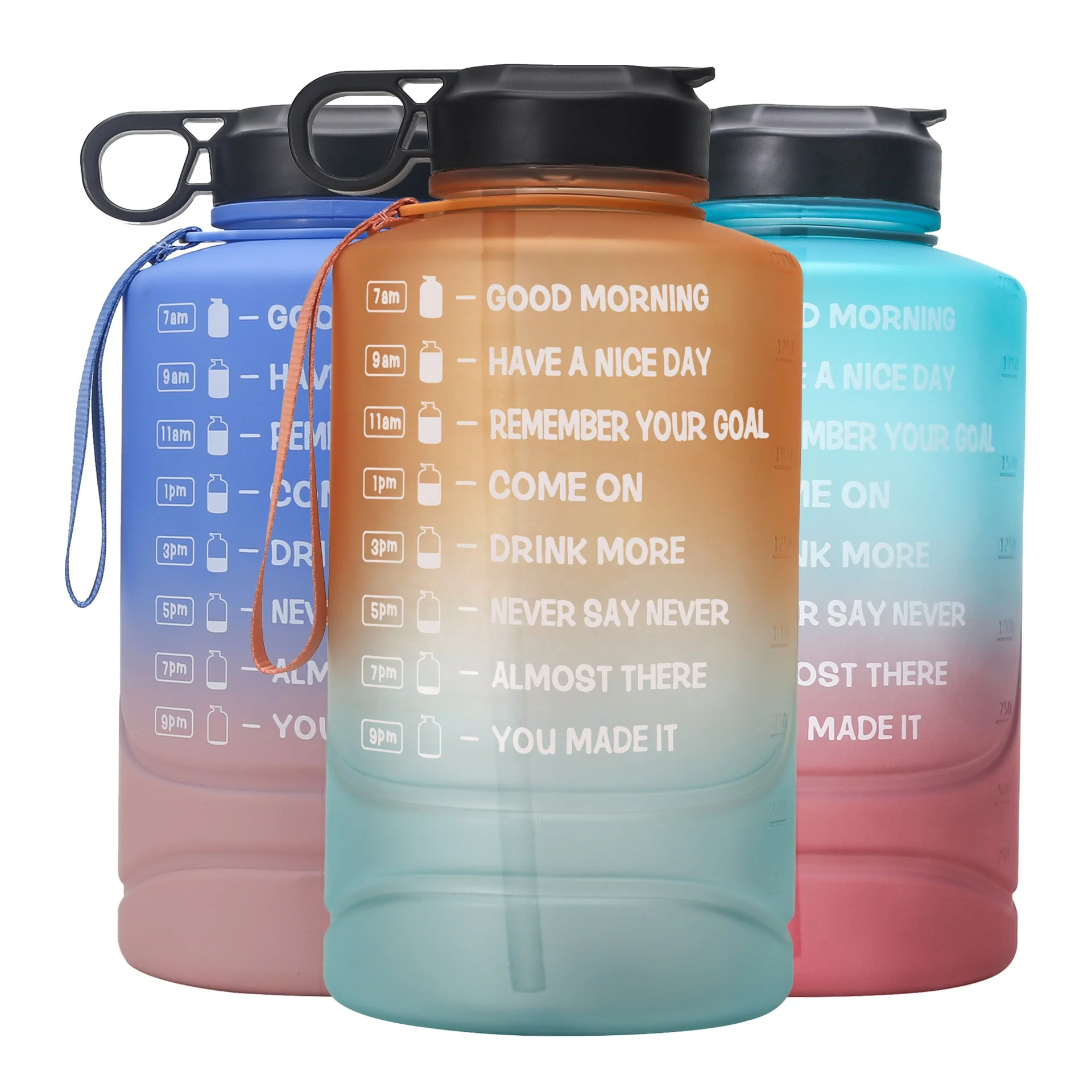 

Manufacture Tour Fitness Motivational 1gallon Pe Sport Water Bottle With Time