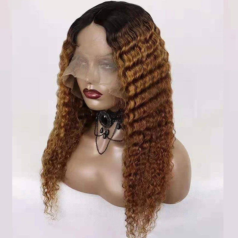 

Letsfly Deep Wave Machine Made T Part Wigs 22inches Cheap Price Lace Wigs Human Hair Wig Wholesales Deep Curly Free Shipping