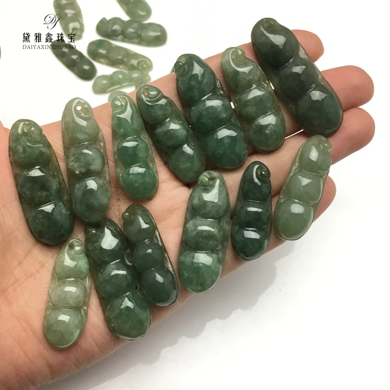 

Hot Selling Natural High Quality Stone Pea Jade Pendant Necklace Suitable For DIY Jewelry Making
