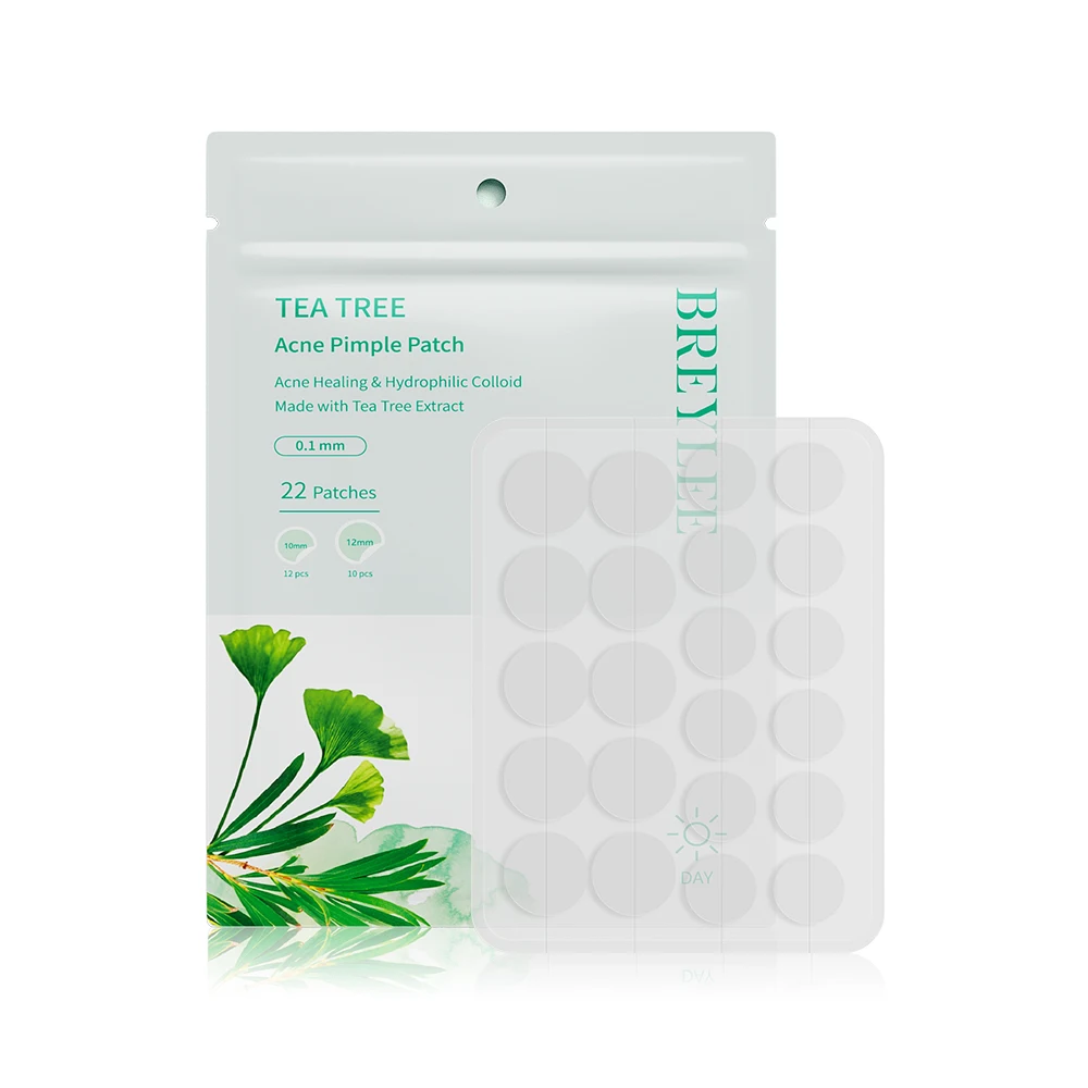 

BREYLEE tea tree hydrocolloid essential oil acne healing acne pimple patch for day Use 0.1mm 22 Pieces