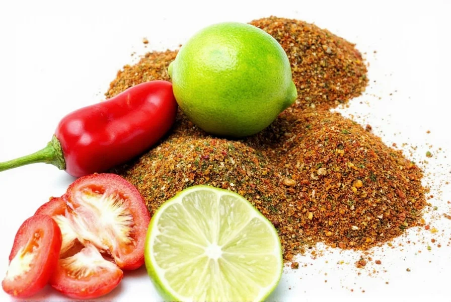 Spice rack with chili lime seasoning bottle