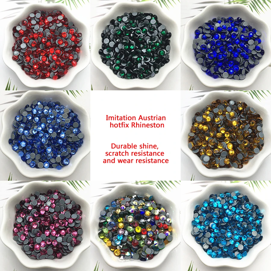 

high quality color hotfix Rhinestones Crown Caste Brand Factory Direct Sale Flatback Hotfix Rhinestones