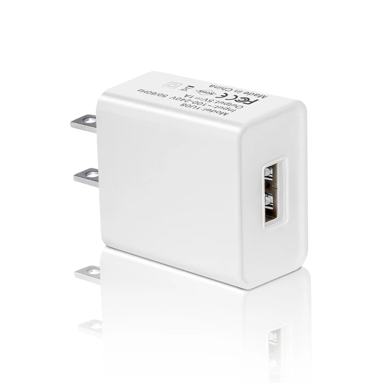 

US Plug 5V 1A USB Charger Single Port cargadores de celular, White,black