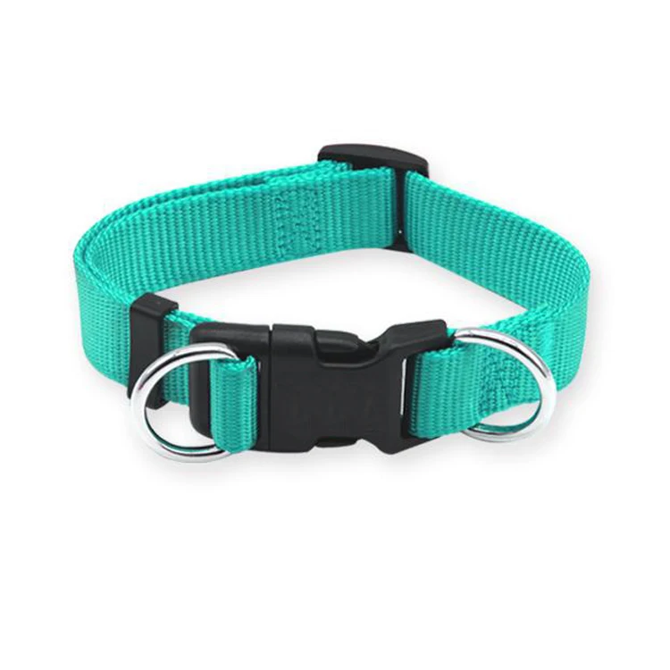 

Hot Selling Fashion Personalized Designer Double D ring Classic Design Soft Nylon Pet Dog Neck Collar, Black, brown,camo green, yellow or customized