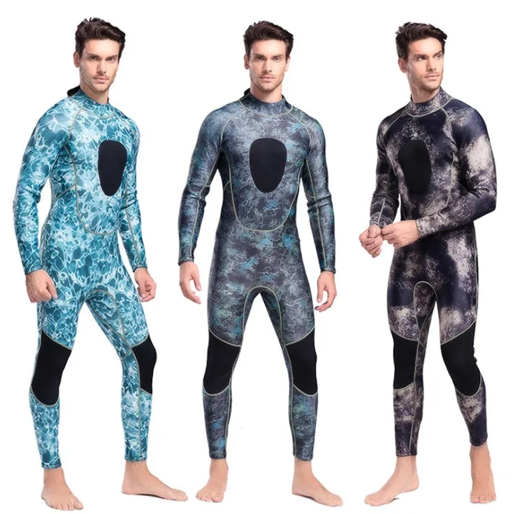 

3mm Neoprene Camouflage Wetsuit Men One Piece Diving Wetsuit for Men's Long Piece Conjoined Diving Suit, Customer required