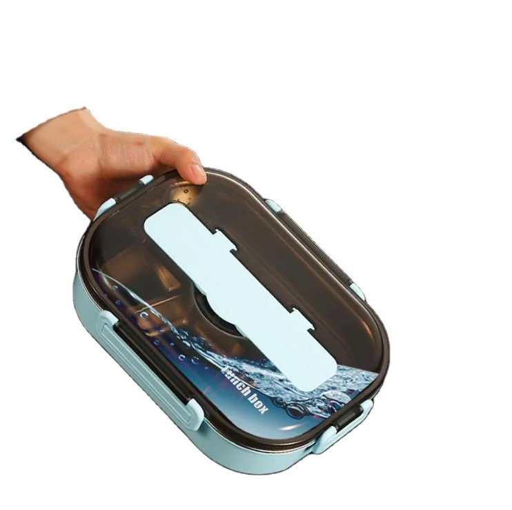 

Customized color airtight leak proof rectangle portable food storage container 304 stainless steel lunch box, Pink, blue, green