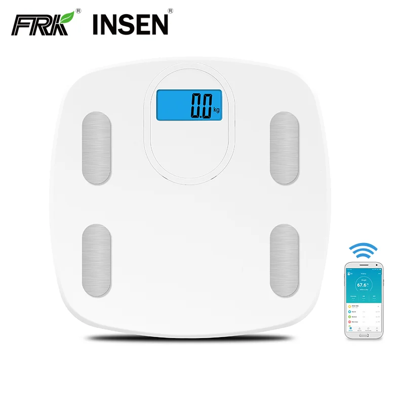 

2021 New Ttechnology Smart Blue tooth Body Fat Weighing Personal Scale With App, White/customized color