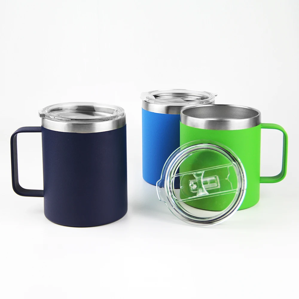 

Custom Double Wall Stainless Steel Coffee Mug with Handle BPA Free Lid Vacuum Insulated Travel Tumbler Mug, Customized color