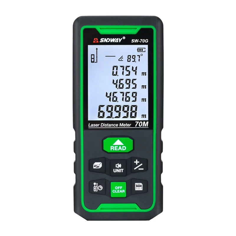 
SNDWAY Laser Distance Meter Green Rangefinder 100m 70m 50m Outdoor Range Finder with tilt angle 