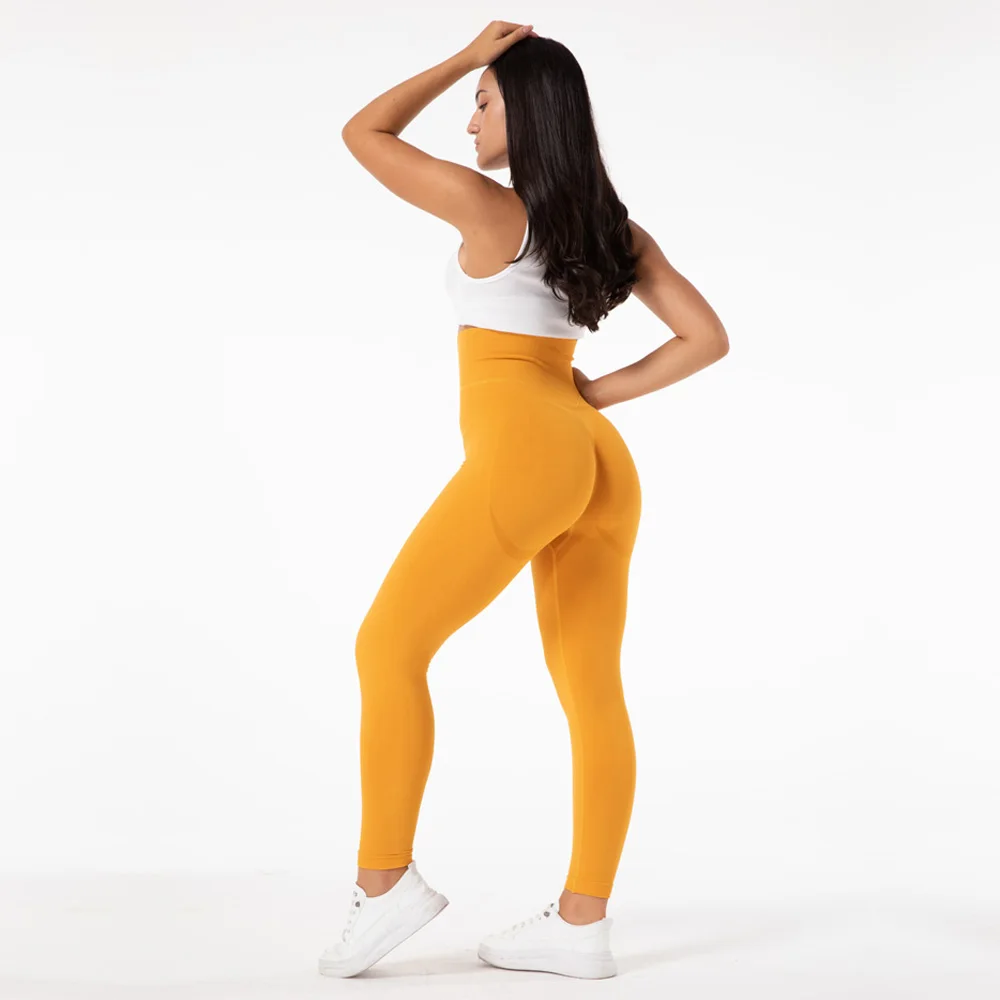 

Shascullfites seamless workout compression yellow leggings seamless leggings high waisted seamless sport leggings