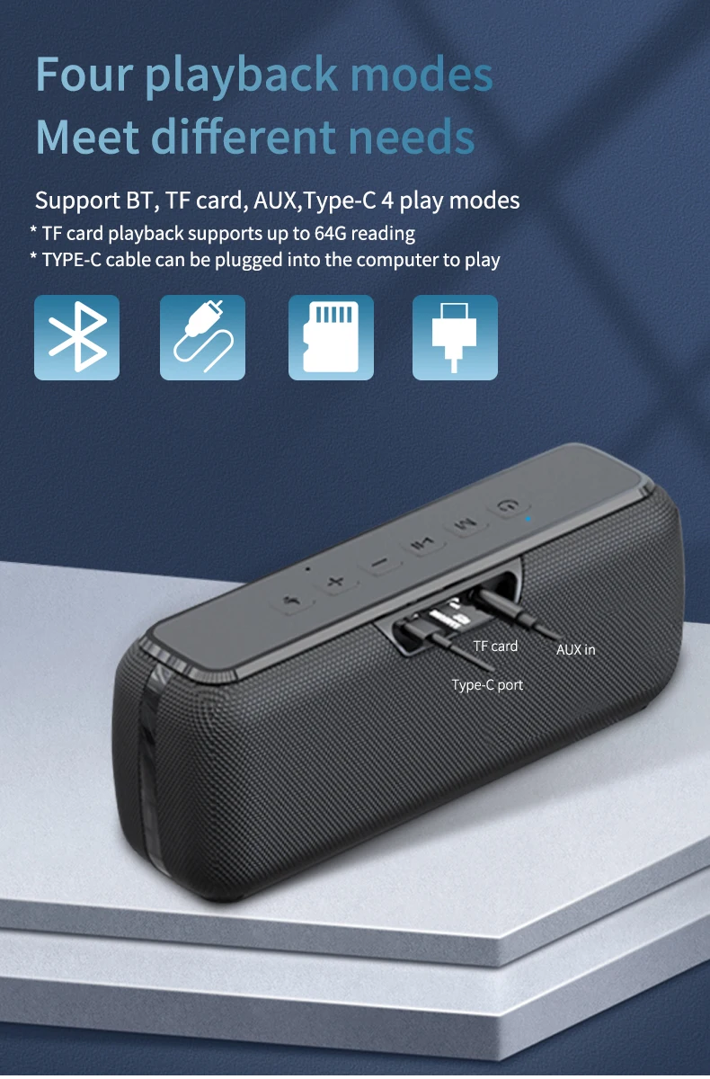6600mAh subwoofer 50W Deep Bass Dual Speakers/Ai wireless speaker Support TF Card/Stereo DSP Smart Voice Wireless Speaker - ANKUX Tech Co., Ltd