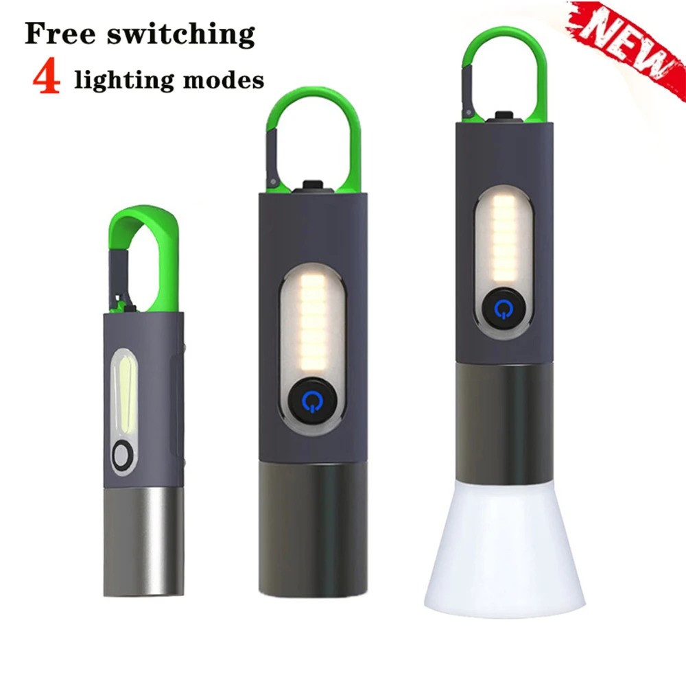 Waterproof Strong Light Outdoor Pocket Torch Tent Hook Lamp Emergency Led Rechargeable Diving Flashlight