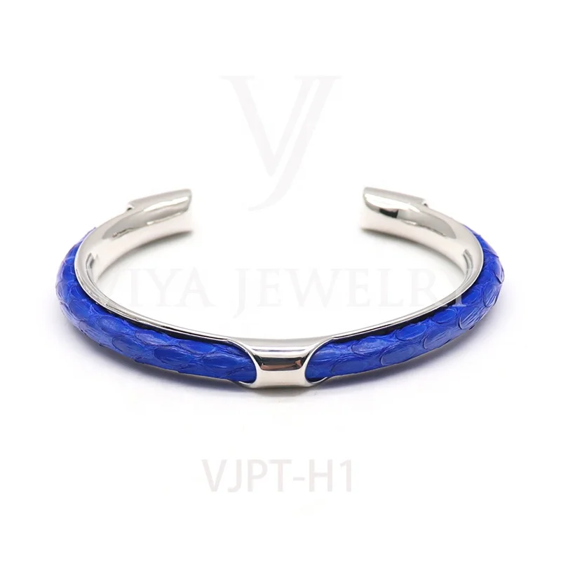 

High Fashion Genuine Leather Exotic H Bangle Bracelet for Men